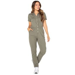 Celebrity Pink Olive Utility Short Sleeve Jumpsuit